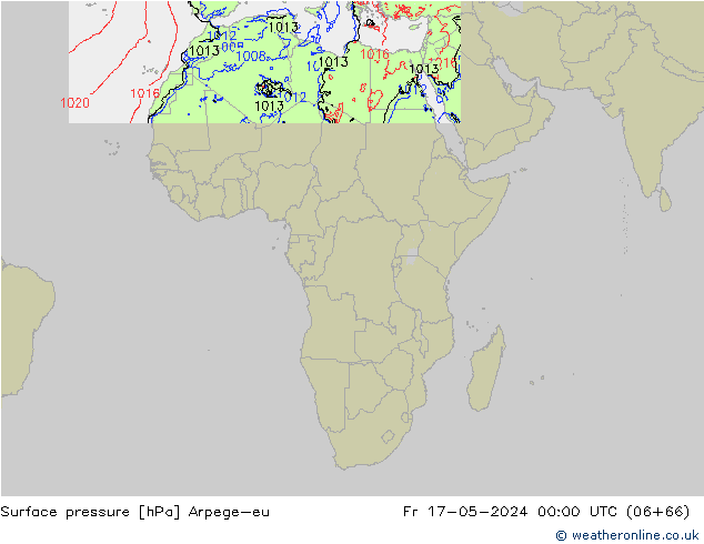 Surface pressure Arpege-eu Fr 17.05.2024 00 UTC