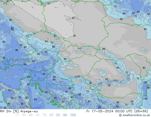 RH 2m Arpege-eu Fr 17.05.2024 00 UTC