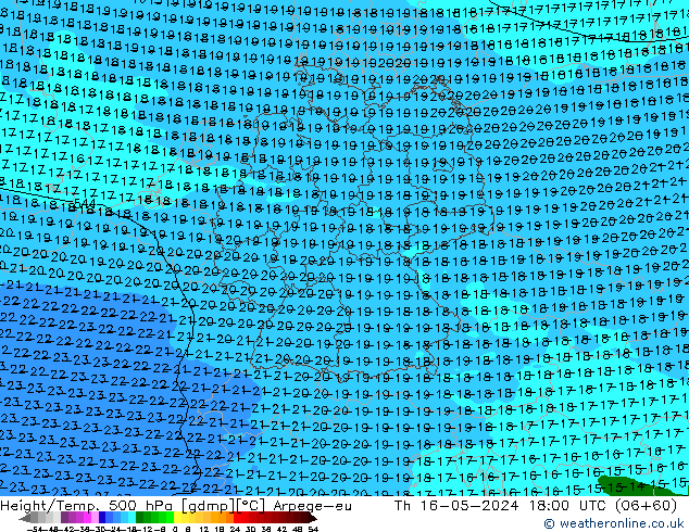Yükseklik/Sıc. 500 hPa Arpege-eu Per 16.05.2024 18 UTC