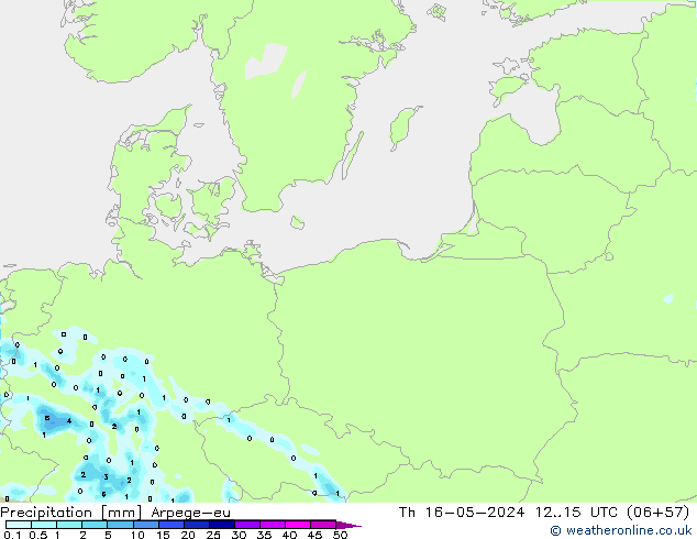 Precipitación Arpege-eu jue 16.05.2024 15 UTC