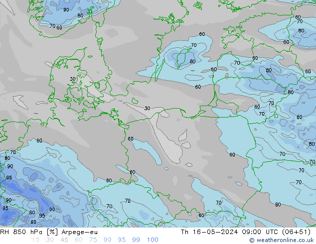 RV 850 hPa Arpege-eu do 16.05.2024 09 UTC