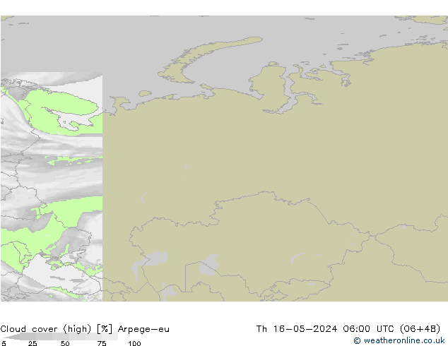 Bulutlar (yüksek) Arpege-eu Per 16.05.2024 06 UTC