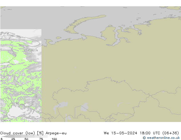 Bulutlar (düşük) Arpege-eu Çar 15.05.2024 18 UTC