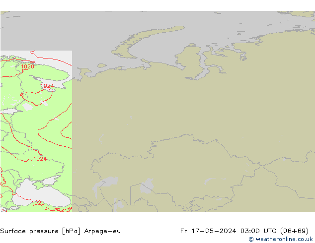 Surface pressure Arpege-eu Fr 17.05.2024 03 UTC