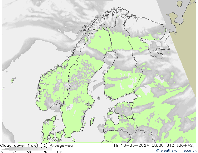 облака (низкий) Arpege-eu чт 16.05.2024 00 UTC