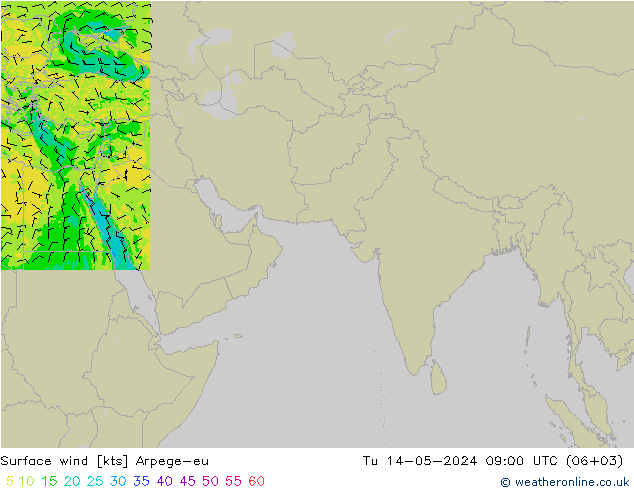 Wind 10 m Arpege-eu di 14.05.2024 09 UTC