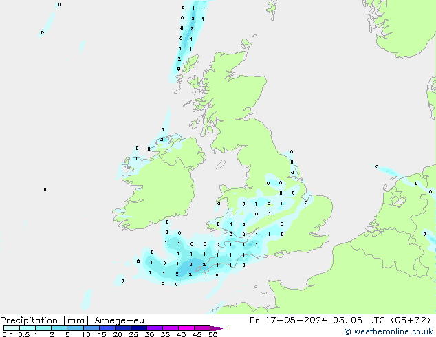 Precipitation Arpege-eu Fr 17.05.2024 06 UTC