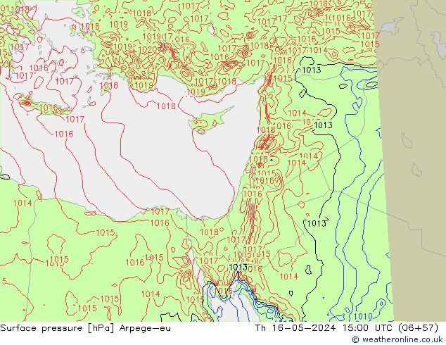 Surface pressure Arpege-eu Th 16.05.2024 15 UTC