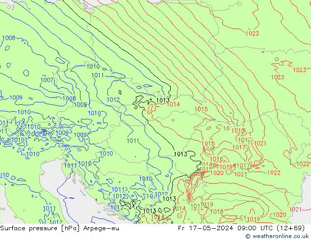 Presión superficial Arpege-eu vie 17.05.2024 09 UTC