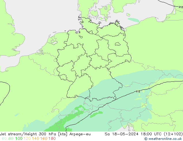 高速氣流 Arpege-eu 星期六 18.05.2024 18 UTC
