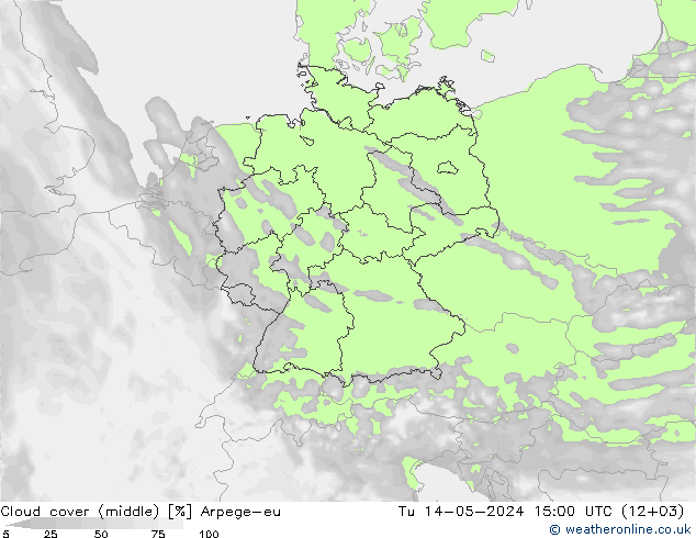 Nubes medias Arpege-eu mar 14.05.2024 15 UTC