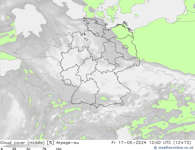 облака (средний) Arpege-eu пт 17.05.2024 12 UTC