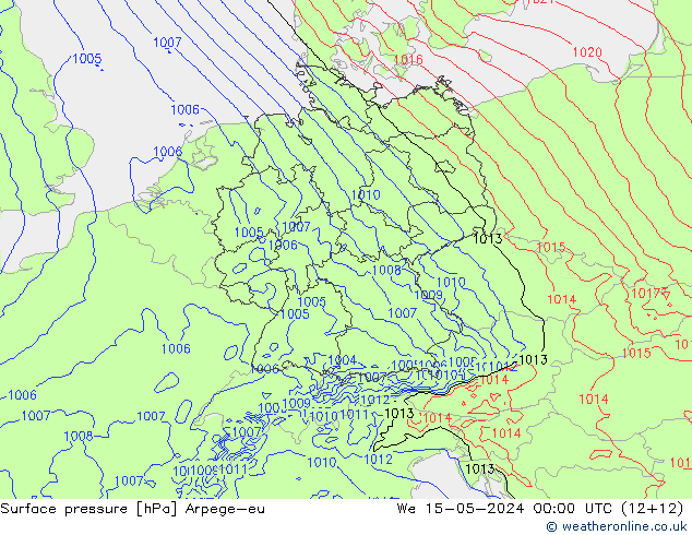 Bodendruck Arpege-eu Mi 15.05.2024 00 UTC