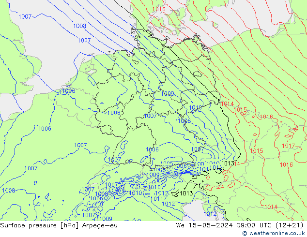 pression de l'air Arpege-eu mer 15.05.2024 09 UTC