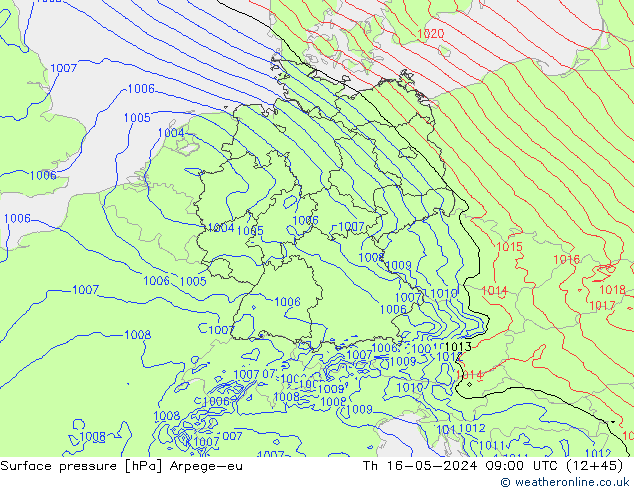 Bodendruck Arpege-eu Do 16.05.2024 09 UTC