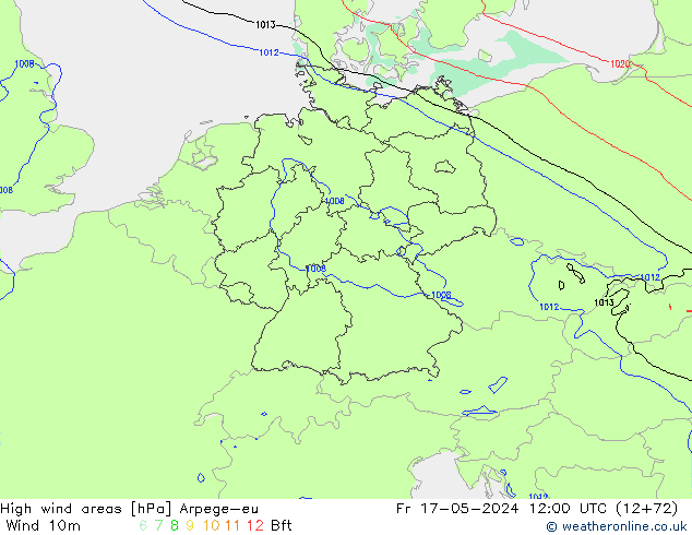 High wind areas Arpege-eu Fr 17.05.2024 12 UTC