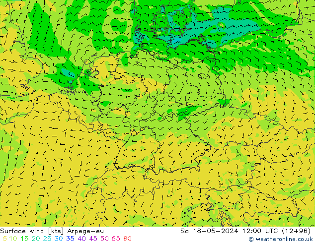 Surface wind Arpege-eu Sa 18.05.2024 12 UTC