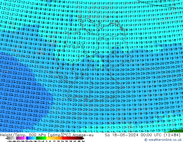 Height/Temp. 500 hPa Arpege-eu Sa 18.05.2024 00 UTC