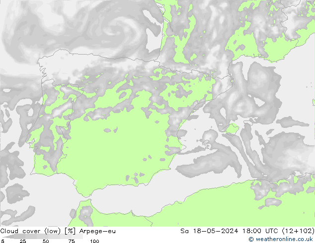 Bewolking (Laag) Arpege-eu za 18.05.2024 18 UTC