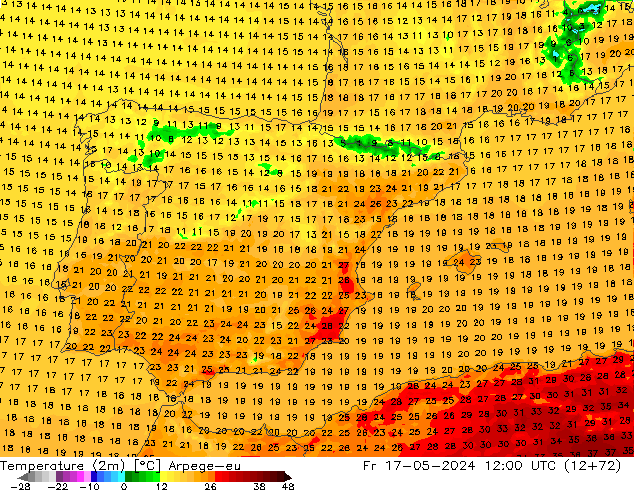 Temperature (2m) Arpege-eu Fr 17.05.2024 12 UTC