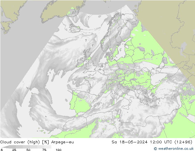 Nubes altas Arpege-eu sáb 18.05.2024 12 UTC