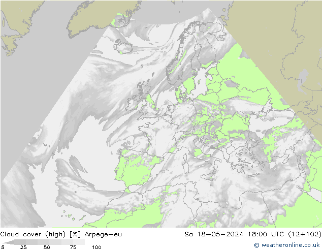 Wolken (hohe) Arpege-eu Sa 18.05.2024 18 UTC