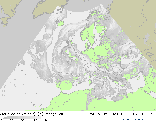 Nubes medias Arpege-eu mié 15.05.2024 12 UTC