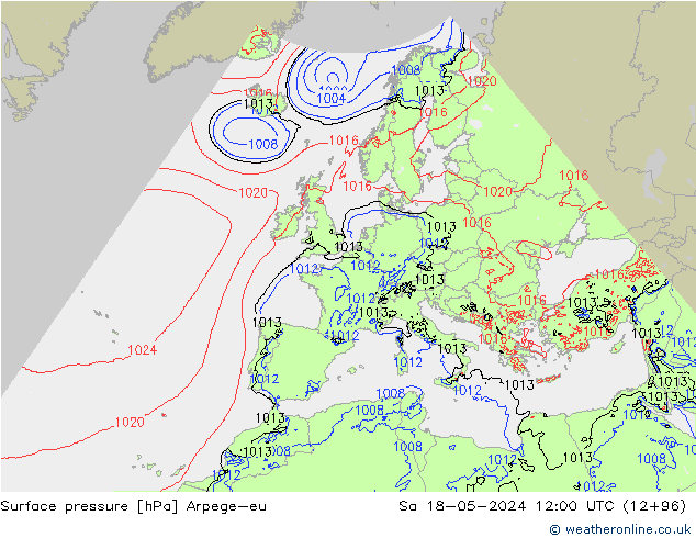 Bodendruck Arpege-eu Sa 18.05.2024 12 UTC