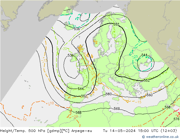 Hoogte/Temp. 500 hPa Arpege-eu di 14.05.2024 15 UTC
