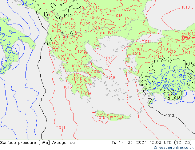 Bodendruck Arpege-eu Di 14.05.2024 15 UTC