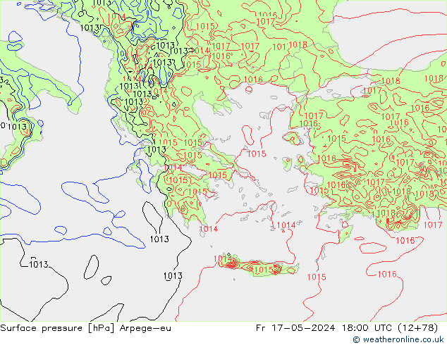 Surface pressure Arpege-eu Fr 17.05.2024 18 UTC