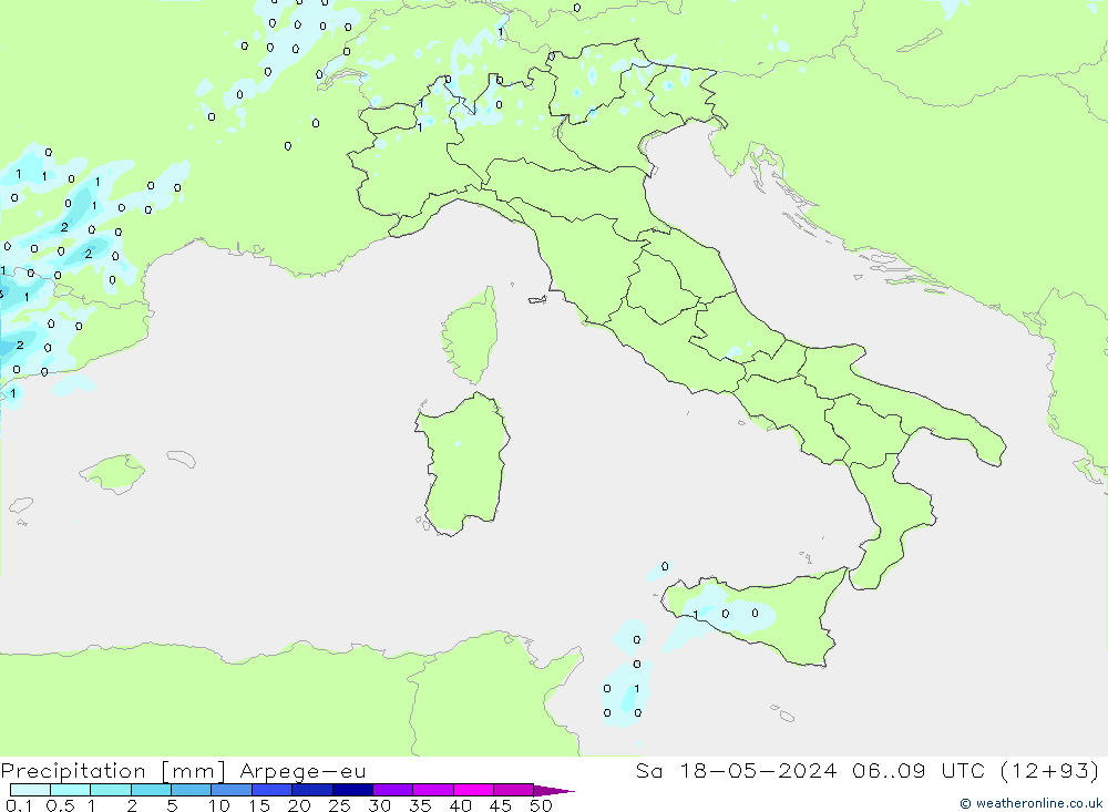 Yağış Arpege-eu Cts 18.05.2024 09 UTC