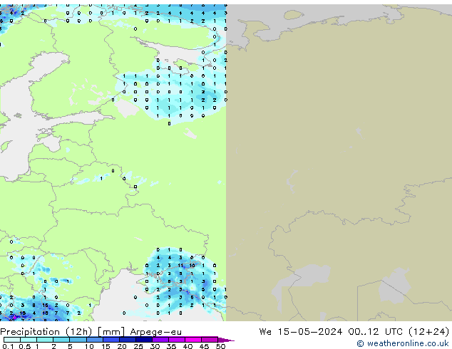 Precipitation (12h) Arpege-eu St 15.05.2024 12 UTC