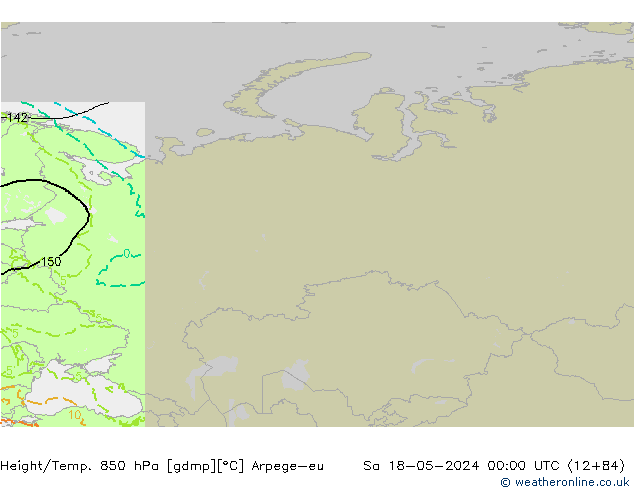 Height/Temp. 850 hPa Arpege-eu sab 18.05.2024 00 UTC