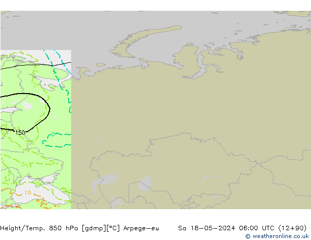Height/Temp. 850 hPa Arpege-eu So 18.05.2024 06 UTC
