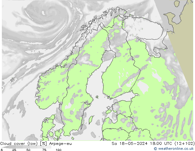 nízká oblaka Arpege-eu So 18.05.2024 18 UTC
