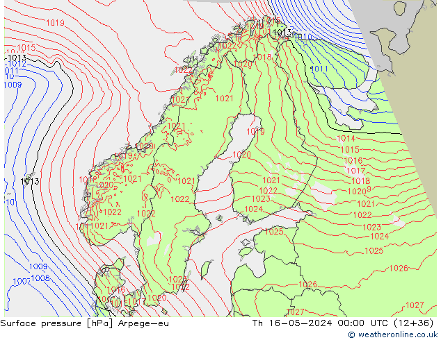 ciśnienie Arpege-eu czw. 16.05.2024 00 UTC