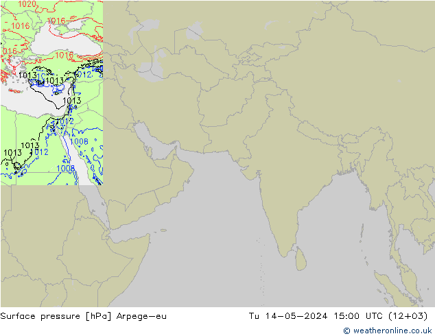 地面气压 Arpege-eu 星期二 14.05.2024 15 UTC