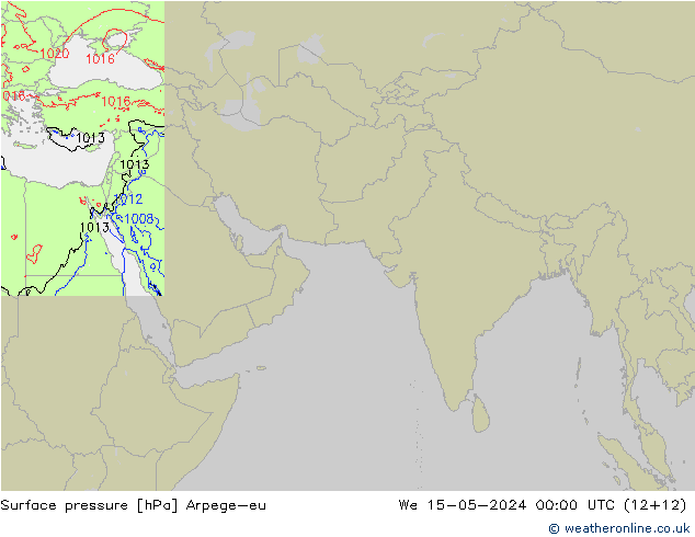 地面气压 Arpege-eu 星期三 15.05.2024 00 UTC