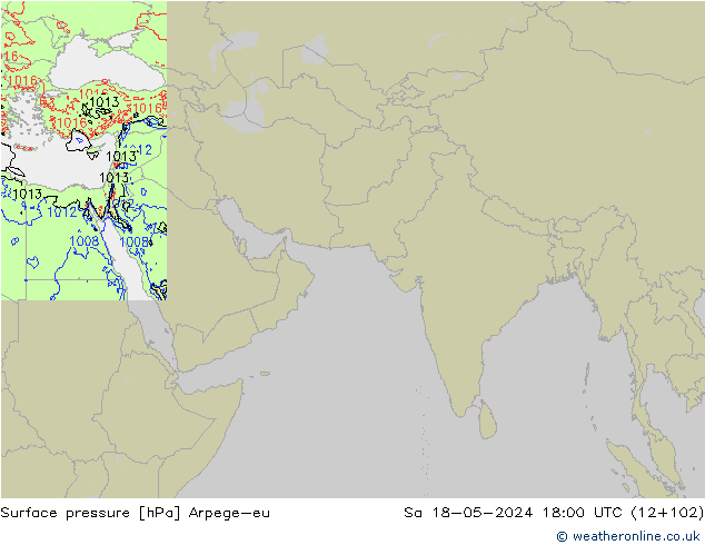 Atmosférický tlak Arpege-eu So 18.05.2024 18 UTC