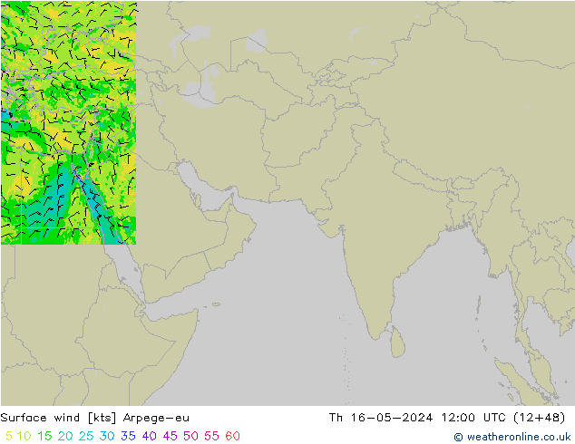 ветер 10 m Arpege-eu чт 16.05.2024 12 UTC
