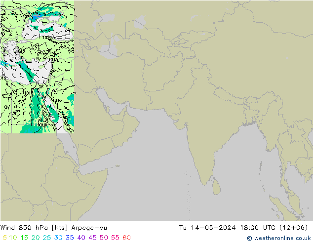风 850 hPa Arpege-eu 星期二 14.05.2024 18 UTC