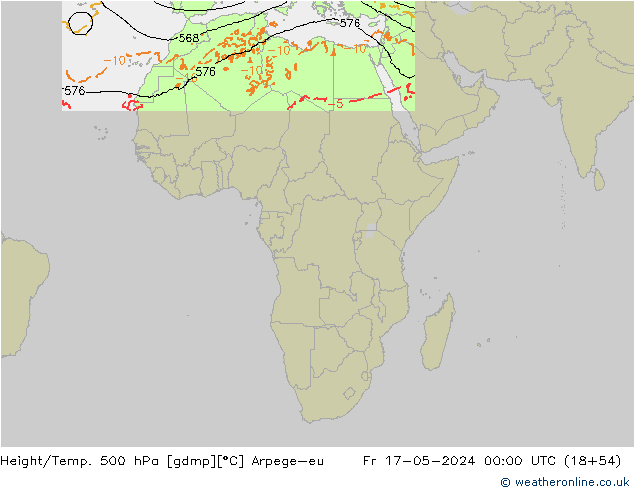Height/Temp. 500 hPa Arpege-eu Fr 17.05.2024 00 UTC