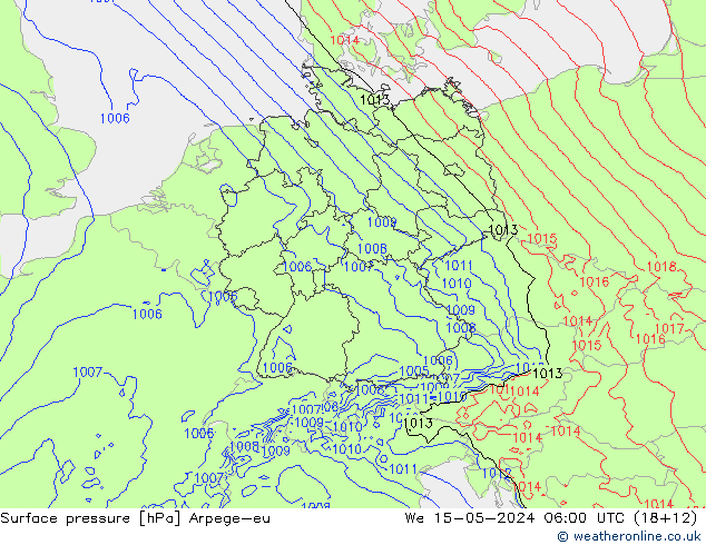 Luchtdruk (Grond) Arpege-eu wo 15.05.2024 06 UTC