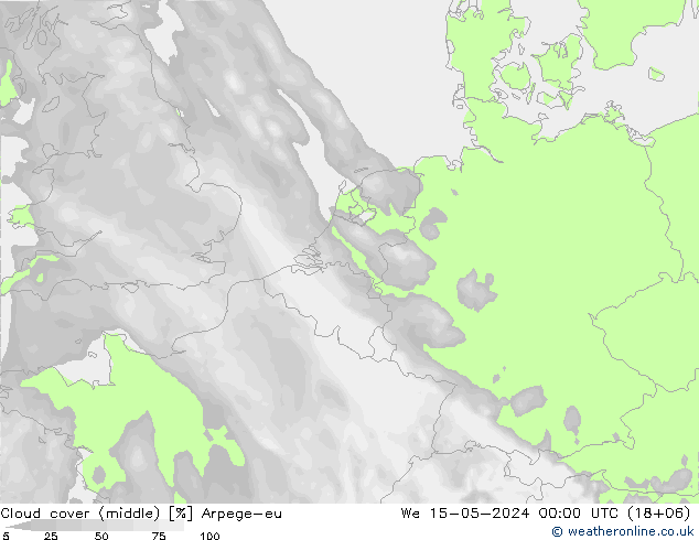 Wolken (mittel) Arpege-eu Mi 15.05.2024 00 UTC