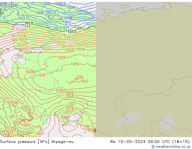 ciśnienie Arpege-eu śro. 15.05.2024 09 UTC