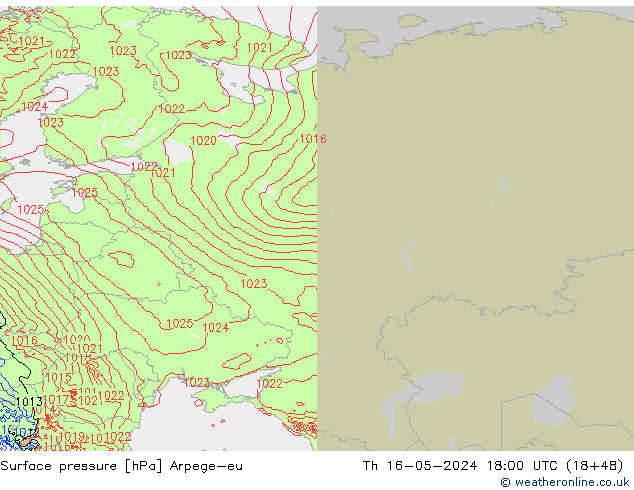 pressão do solo Arpege-eu Qui 16.05.2024 18 UTC