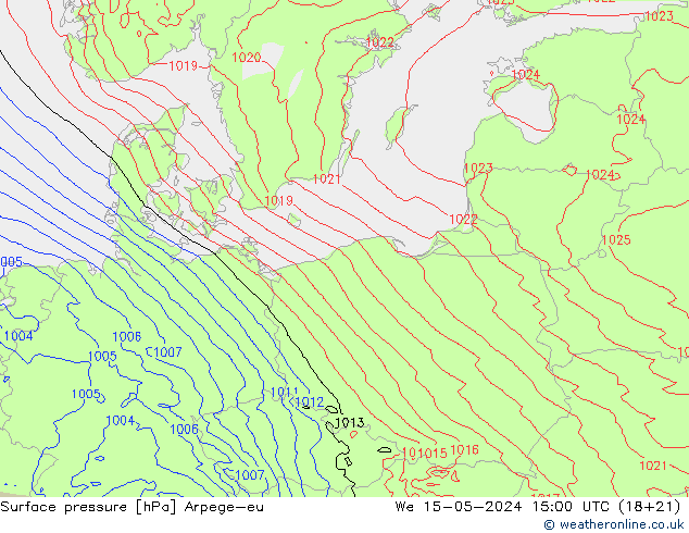 Yer basıncı Arpege-eu Çar 15.05.2024 15 UTC