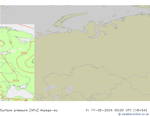 Luchtdruk (Grond) Arpege-eu vr 17.05.2024 00 UTC