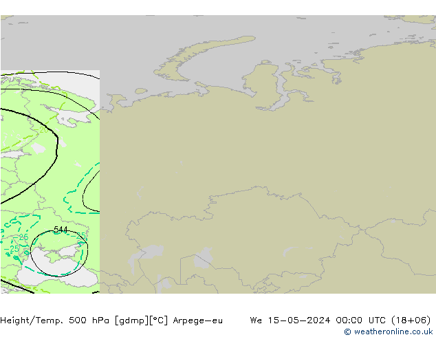 Yükseklik/Sıc. 500 hPa Arpege-eu Çar 15.05.2024 00 UTC